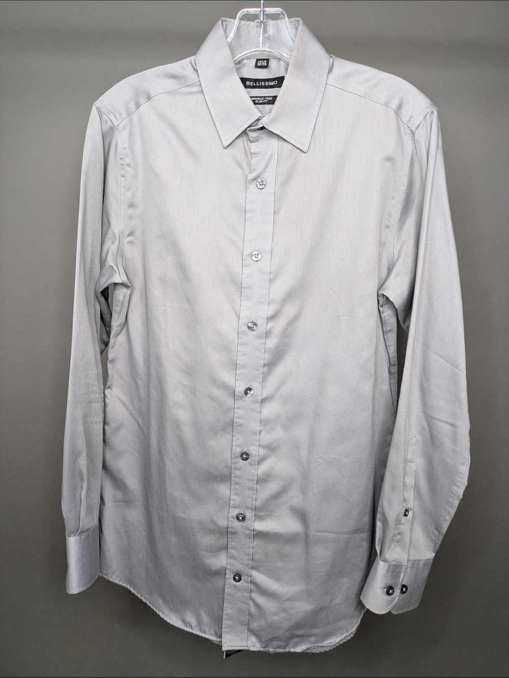 Bellissimo Light Gray Long-Sleeve Dress Shirt